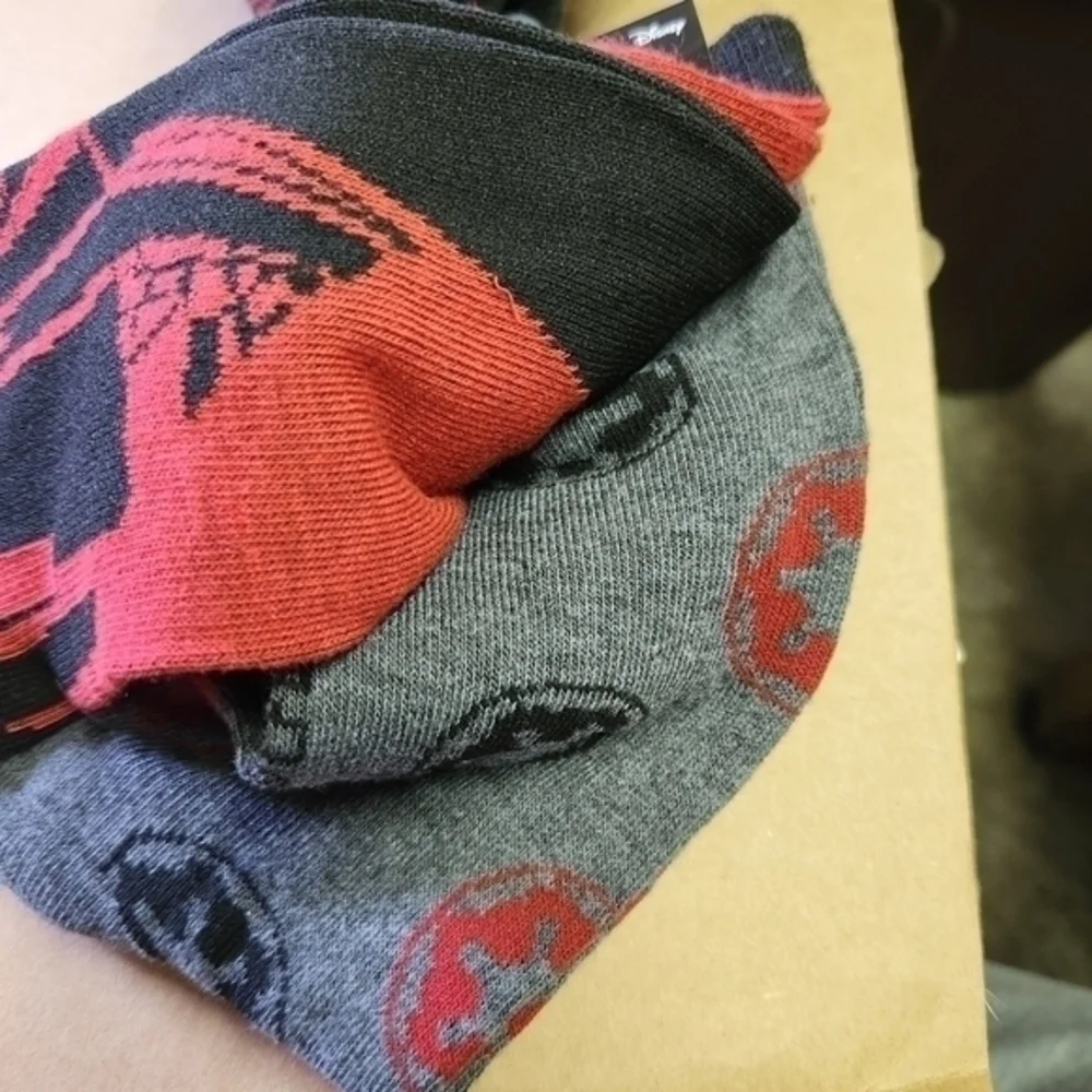 Disney Darth Vader Star Wars & Marvel Black Panther 2 pk Socks 4 Pair Total‎ NWT
